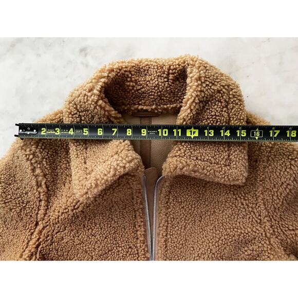 $1900 Gant Shearling & Leather Jacket Tan Men Size S/M - NEW w Tags - Picture 6 of 10